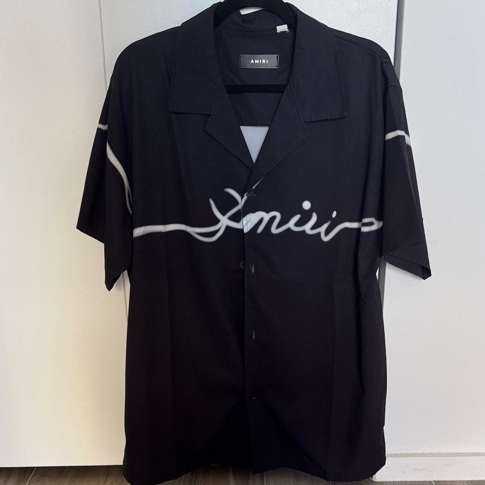 Amiri men logo button up top
